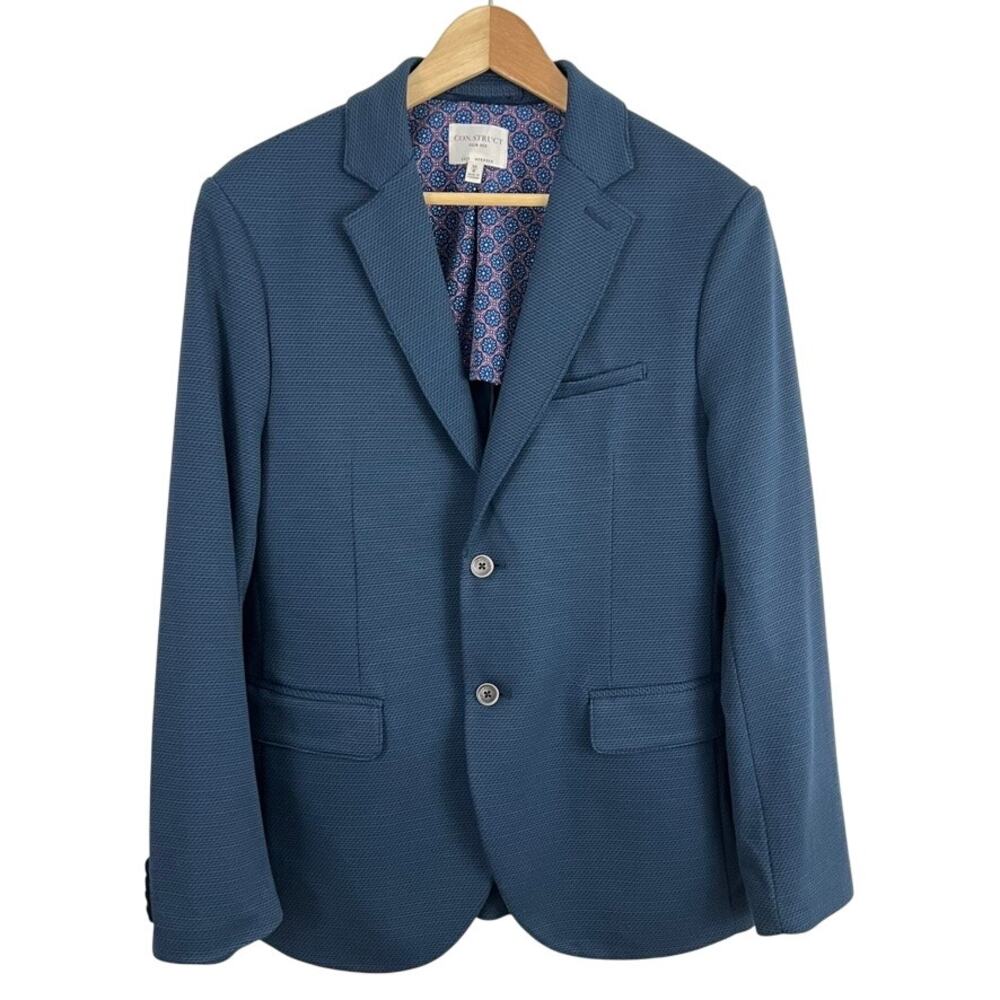 Con.struct Slim Fit Knit Stretch Sport Coat Blazer Jacket blue Size Medium 40